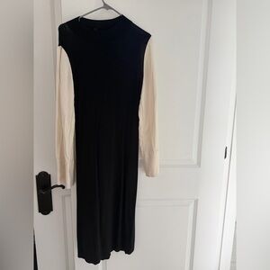COS Black and Cream Long Sleeve Dress